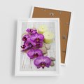 Plakat w ramie 50x70 - Relaksujące spa w otoczeniu orchidei - spa, świece - rama biała