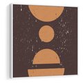Obraz w ramie 80x80 - Impulsy Przestrzeni - mid century styl, nowoczesna grafika - rama biała