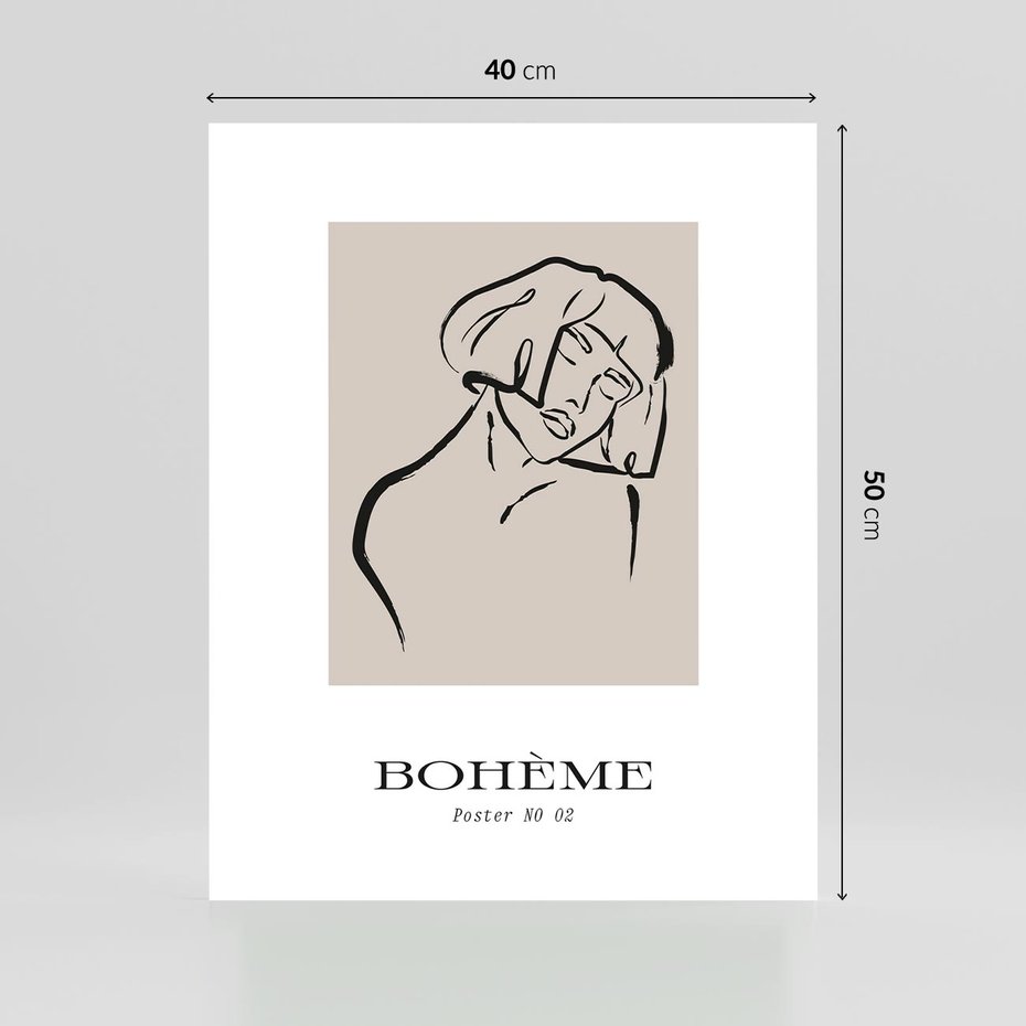 Plakat bez ramy 40x50 - Echa Nieznanych Konturów - boho plakat, typografia