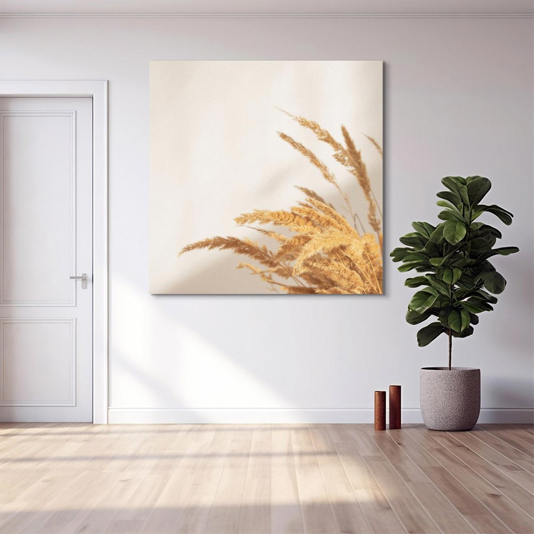 Obraz na płótnie 60x60 - Swobodne trawy boho - boho, suche