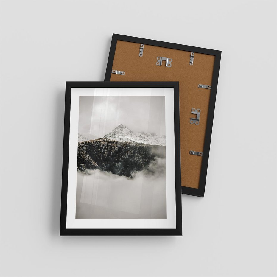 Plakat w ramie 30x40 - Zimowa Wielkość - górski krajobraz, zima w górach - rama czarna
