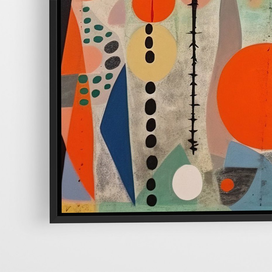 Obraz w ramie 70x100 - Wewnętrzne Zagadki Kształtów - abstrakcyjny obraz, sztuka abstrakcji - rama czarna