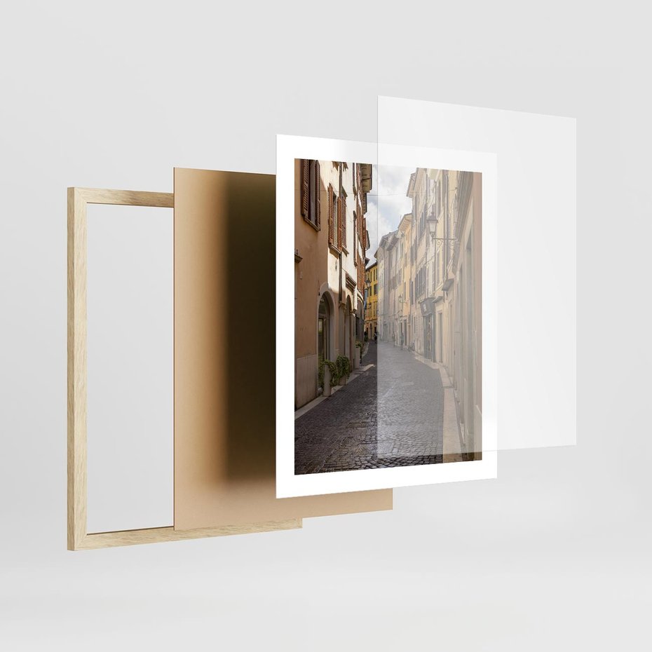 Plakat w ramie 40x50 - Magiczne widoki - uliczka, perspektywa - rama drewno