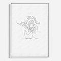 Obraz w ramie 50x70 - Rozkwitające Formy - szkic, minimalizm - rama biała