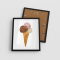 Plakat w ramie 40x50 - Slodki Raj Lodziarni - lody, deser - rama czarna