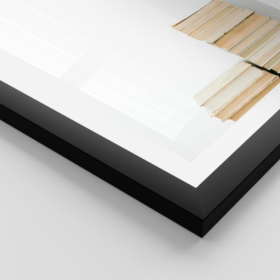 Plakat w ramie 40x50 - Estetyka Literatury - stos książek, minimalistyczna kompozycja - rama czarna