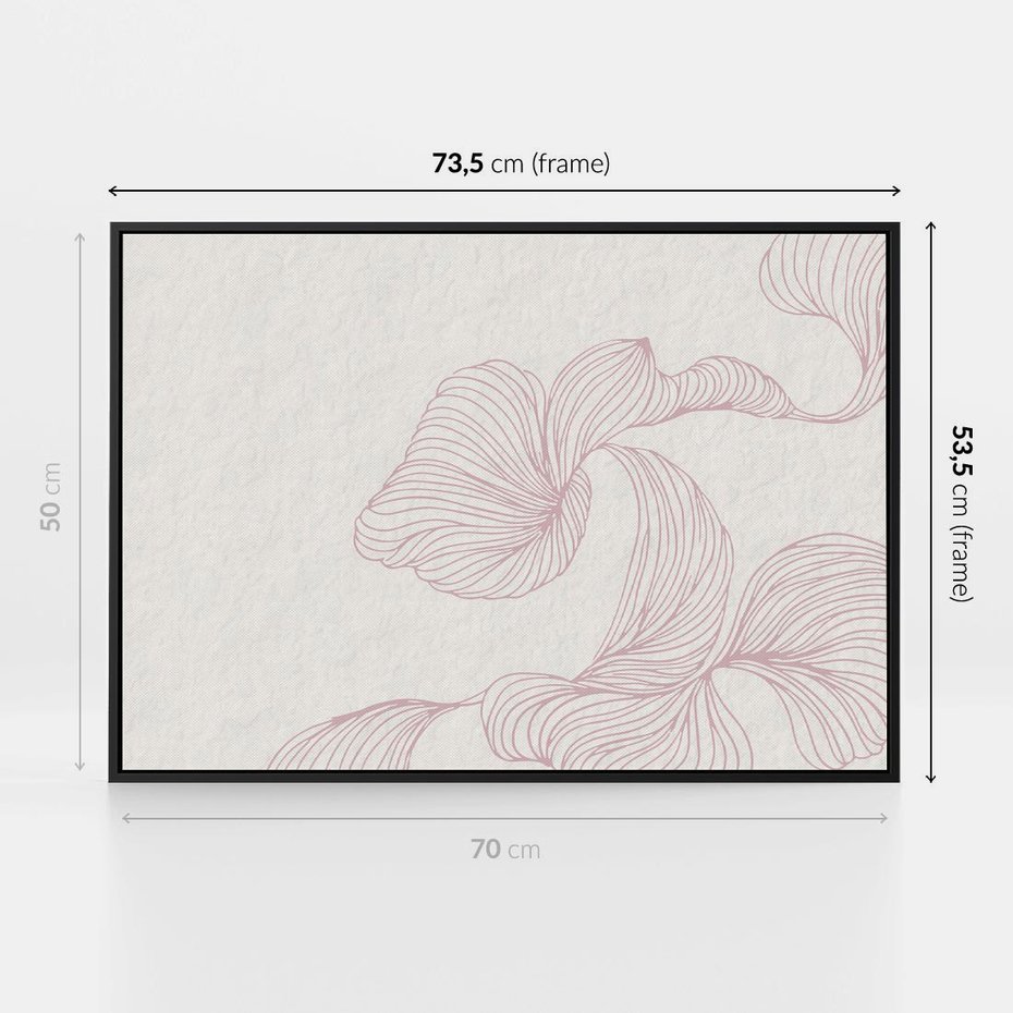 Obraz w ramie 70x50 - Szept marzeń i tajemnic - abstrakcyjne, roślinne ornamenty - rama czarna