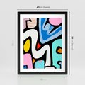 Plakat w ramie 40x50 - Komiksowe Formy - abstrakcyjne formy, komiksowy styl - rama czarna