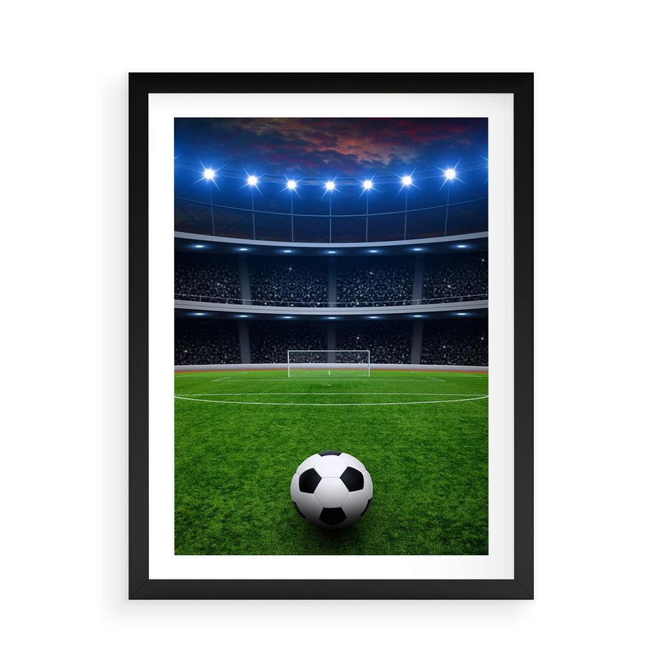 Plakat w ramie 50x70 - Piłka nożna - gol! - piłka nożna, gol - rama czarna