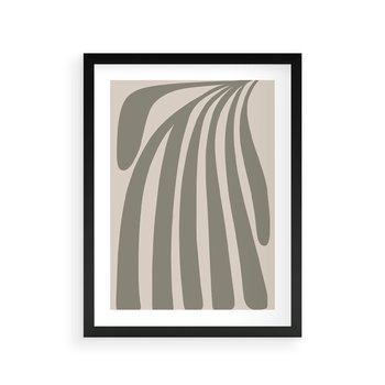 Plakat w ramie 30x40 - Beżowa Delikatność - nowoczesna sztuka, plakat modern - rama czarna