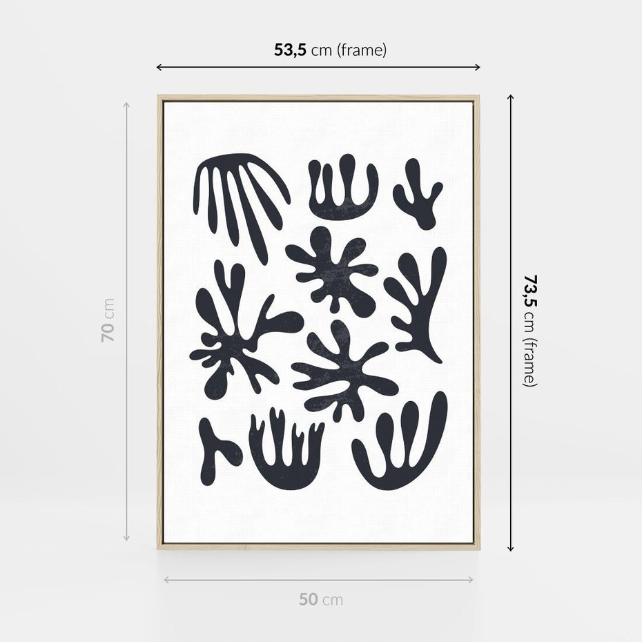 Obraz w ramie 50x70 - Rozmyte Granice Wspomnień - inspiracja mattise, abstrakcja - rama drewno