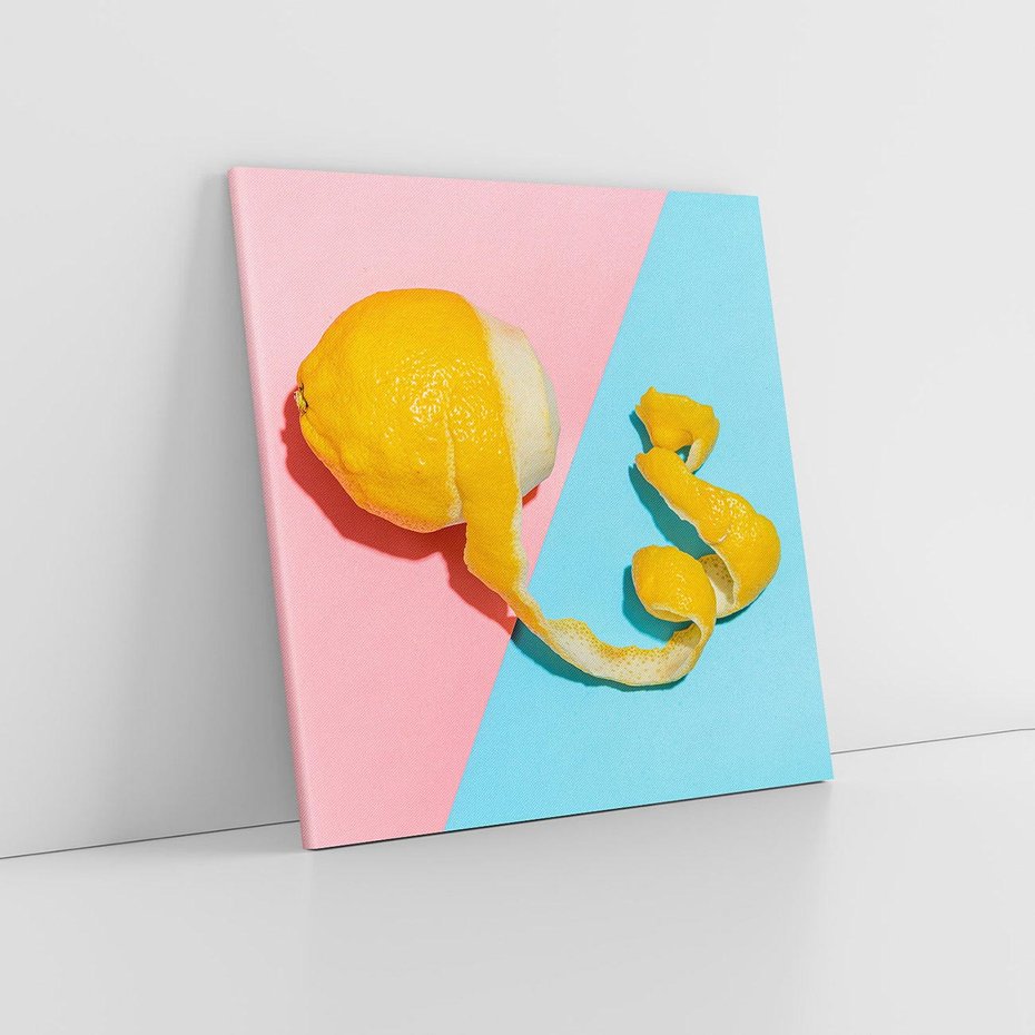 Obraz na płótnie 50x50 - Cytryna Pastel Abstrakcja - cytryna, pastel