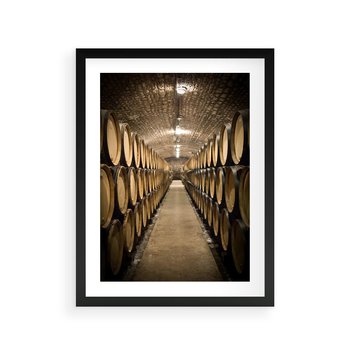Plakat w ramie 40x50 - Winniczka - winnica, beczki - rama czarna