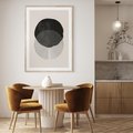 Plakat w ramie 50x70 - Boho Przenikanie Uroku - abstrakcyjna kompozycja, okręgi - rama drewno