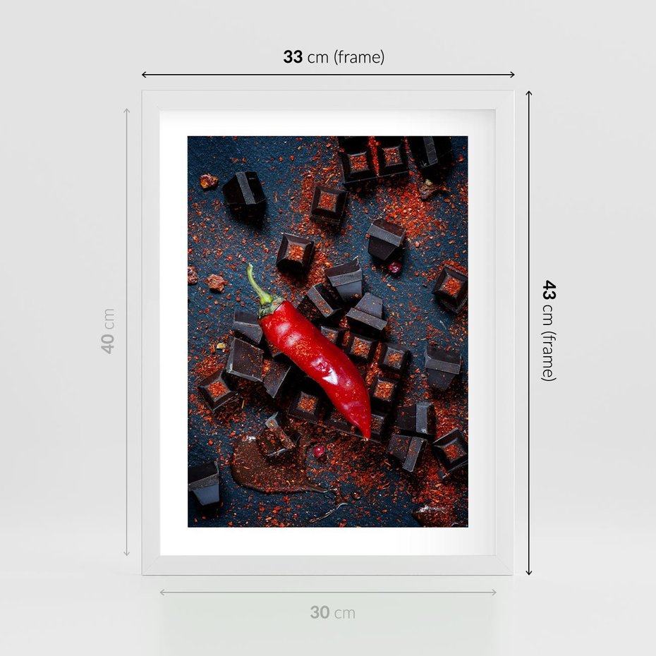 Plakat w ramie 30x40 - Papryka w Restauracji - restauracja, papryka - rama biała