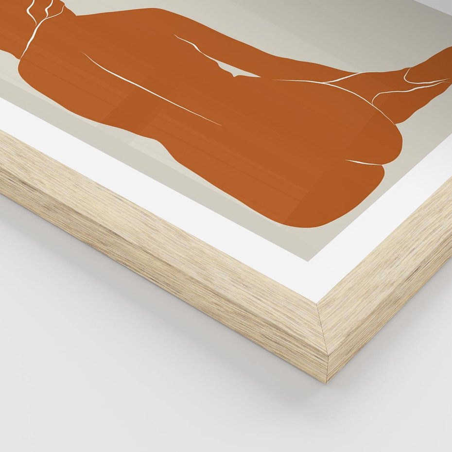 Plakat w ramie 40x50 - Kobieca Sylwetka w Stylu Modernistycznym - modernistyczny pakat, kobieca sylwetka - rama drewno