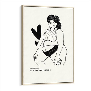 Obraz w ramie 80x120 - Wyrażenie Piękna - rysunek, sztuka nowoczesna - rama drewno