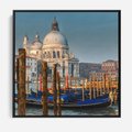 Obraz w ramie 50x50 - Urok Wenecji - fotografia, przystań w Wenecji - rama czarna