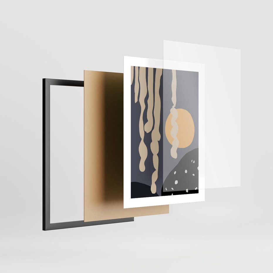 Plakat w ramie 30x40 - Intrygujący Mrok - ciemny, mroczny plakat - rama czarna