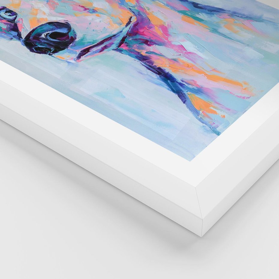 Plakat w ramie 50x70 - Cześć! Jak się Masz? - obraz olejny, zabawna sztuka - rama biała