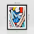 Plakat w ramie 40x50 - Kolory Na Czerni - abstrakcyjne formy, komiksowy styl - rama czarna