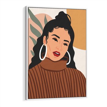 Obraz w ramie 70x100 - Kobiece Wibracje - nowoczesny plakat, styl retro - rama biała