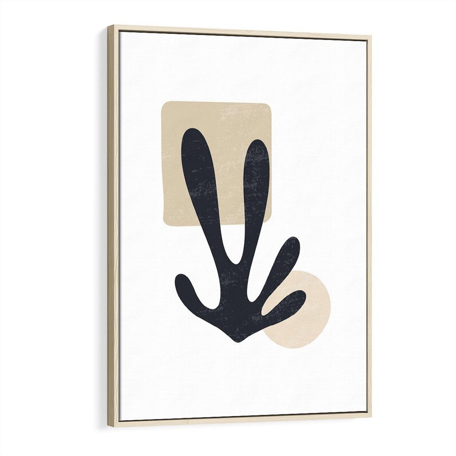 Obraz w ramie 80x120 - Granatowa Odsłona - minimalistyczna nowczesna grafika, styl matisse - rama drewno