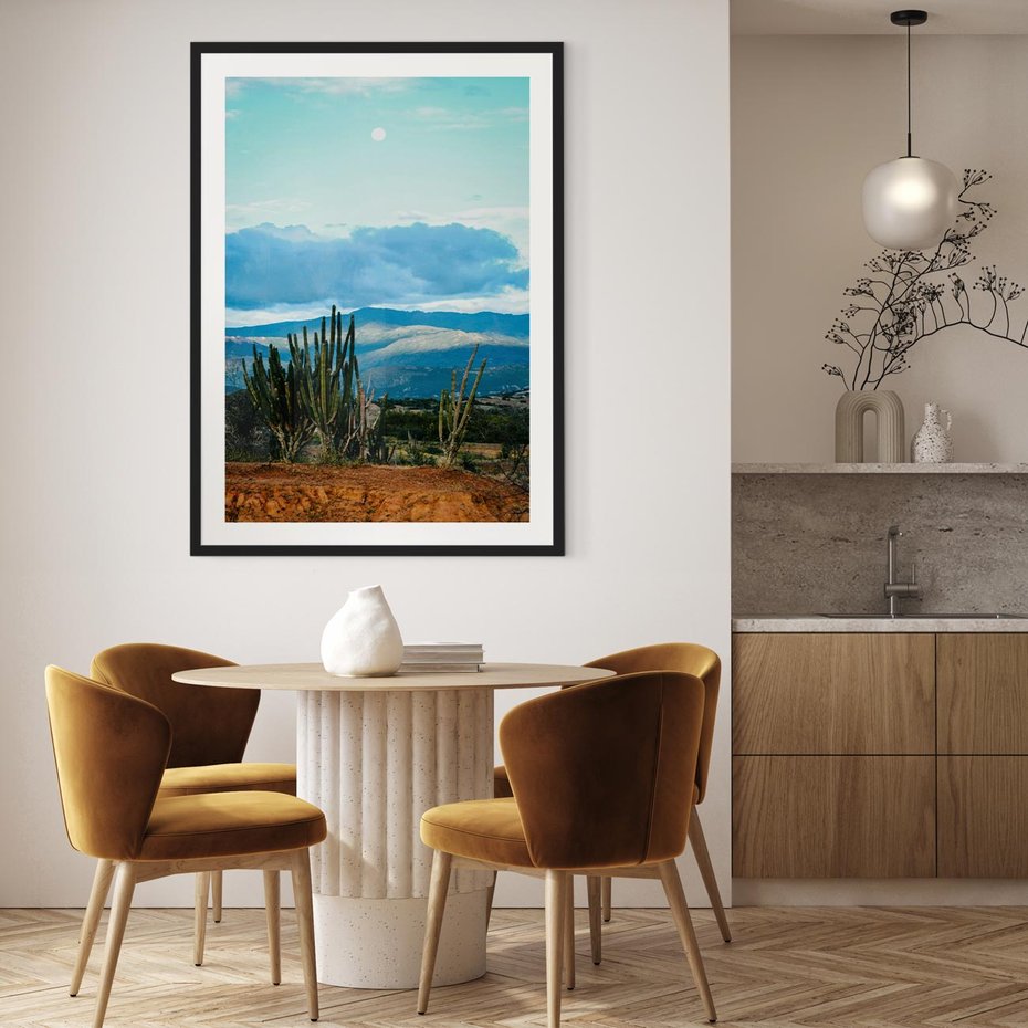 Plakat w ramie 30x40 - Malowniczy Pejzaż - pustynia, pejzaż - rama czarna