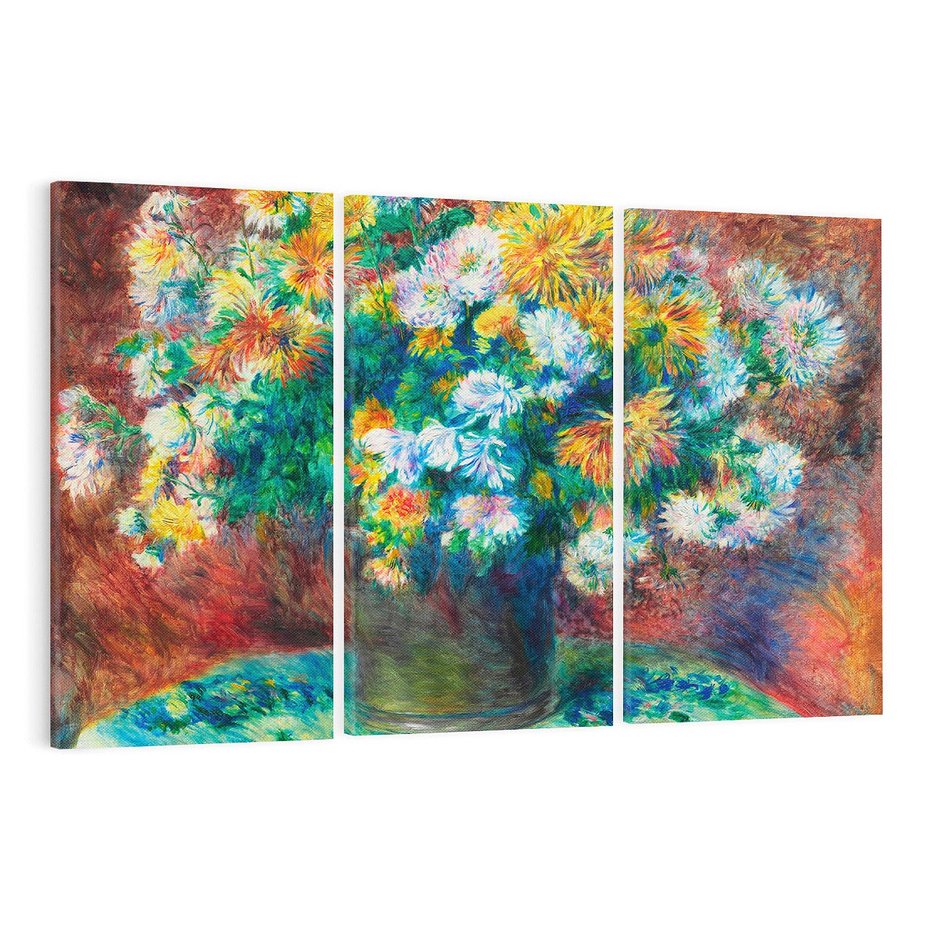 Obraz na płótnie 120x80 - Chryzantemy (1881–1882), Pierre-Auguste Renoir - Reprodukcja - reprodukcja, obraz na płótnie