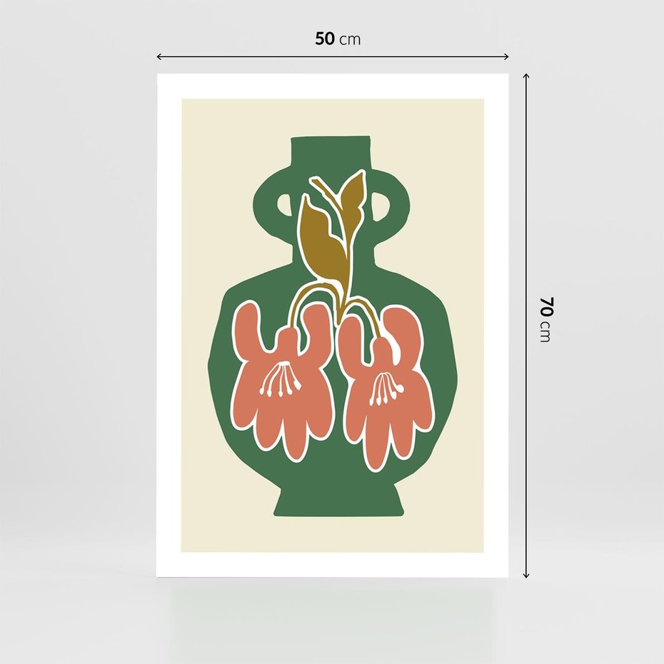 Plakat bez ramy 50x70 - Kreatywne Impulsy - boho styl, wazon