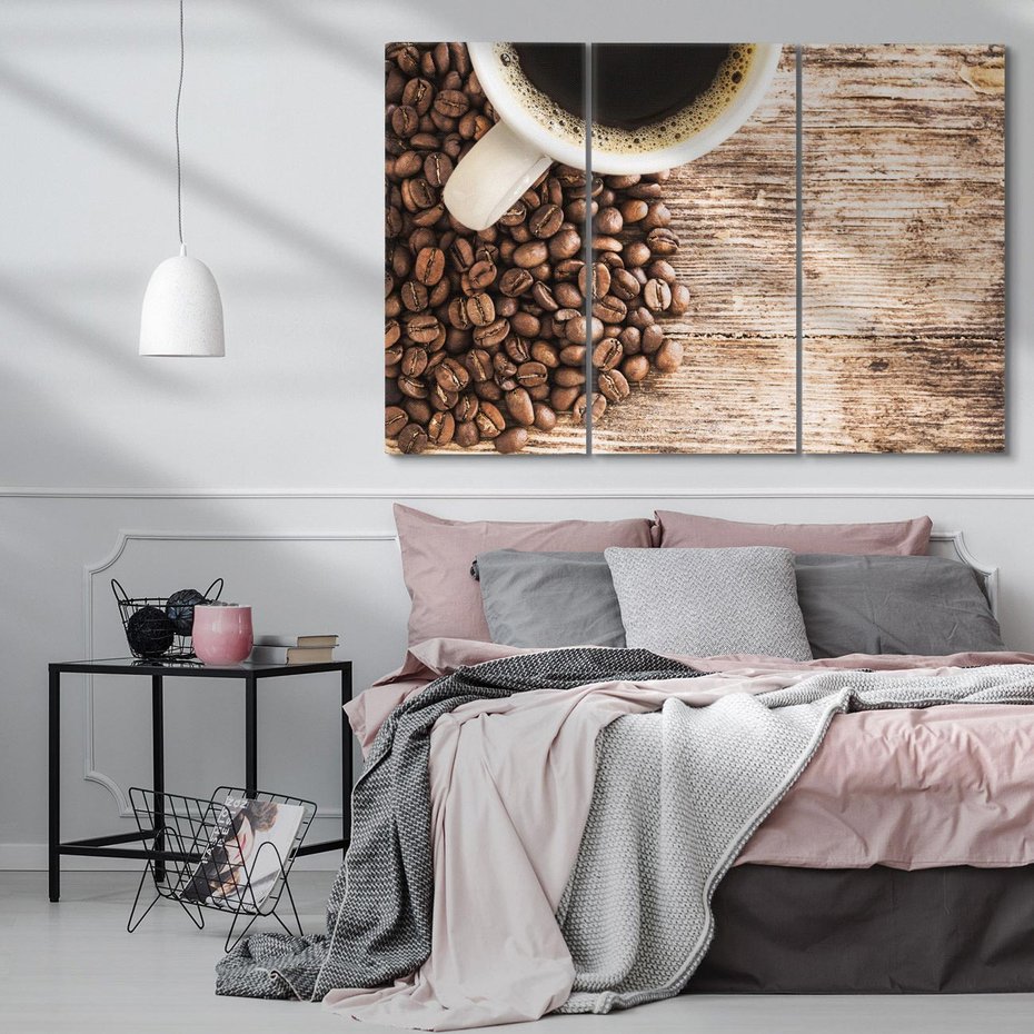 Obraz na płótnie 120x80 - filiżanka pełna aromatu - kawa, filiżanka