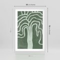 Plakat w ramie 50x70 - Inspirujące Zawiłości Zieleni - abstrakcyjny kształt, zielony plakat - rama biała