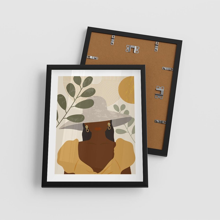 Plakat w ramie 40x50 - Grafika w Innowacyjnym Stylu - grafika, postać kobiety - rama czarna