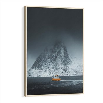 Obraz w ramie 80x120 - Skandynawski pejzaż - skadynawski, pejzaż - rama drewno