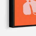Obraz w ramie 70x100 - Taniec Abstrakcji - kwiaty, energetyczne pomarańczowe tłó - rama czarna