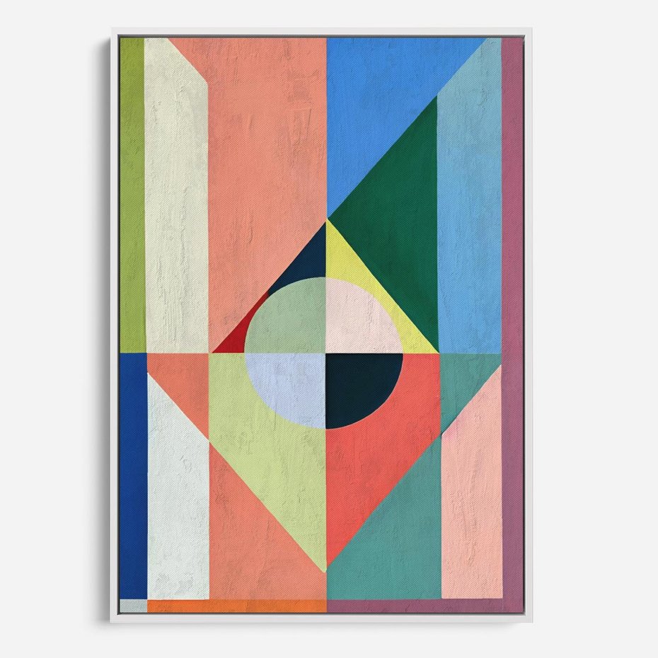 Obraz w ramie 80x120 - Księga Kolorowych Wizji - różne geometryczne formy, koła - rama biała