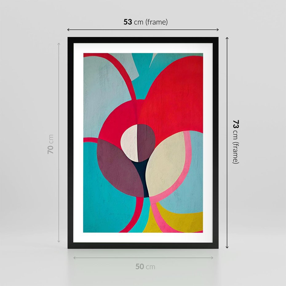 Plakat w ramie 50x70 - Kolorowe Odsłony Inspiracji - abstrakcyjny obraz, olejny - rama czarna