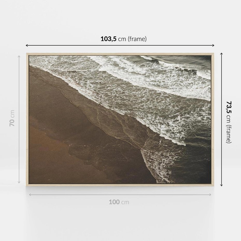 Obraz w ramie 100x70 - Spokój nad plażą - plaża, morze - rama drewno