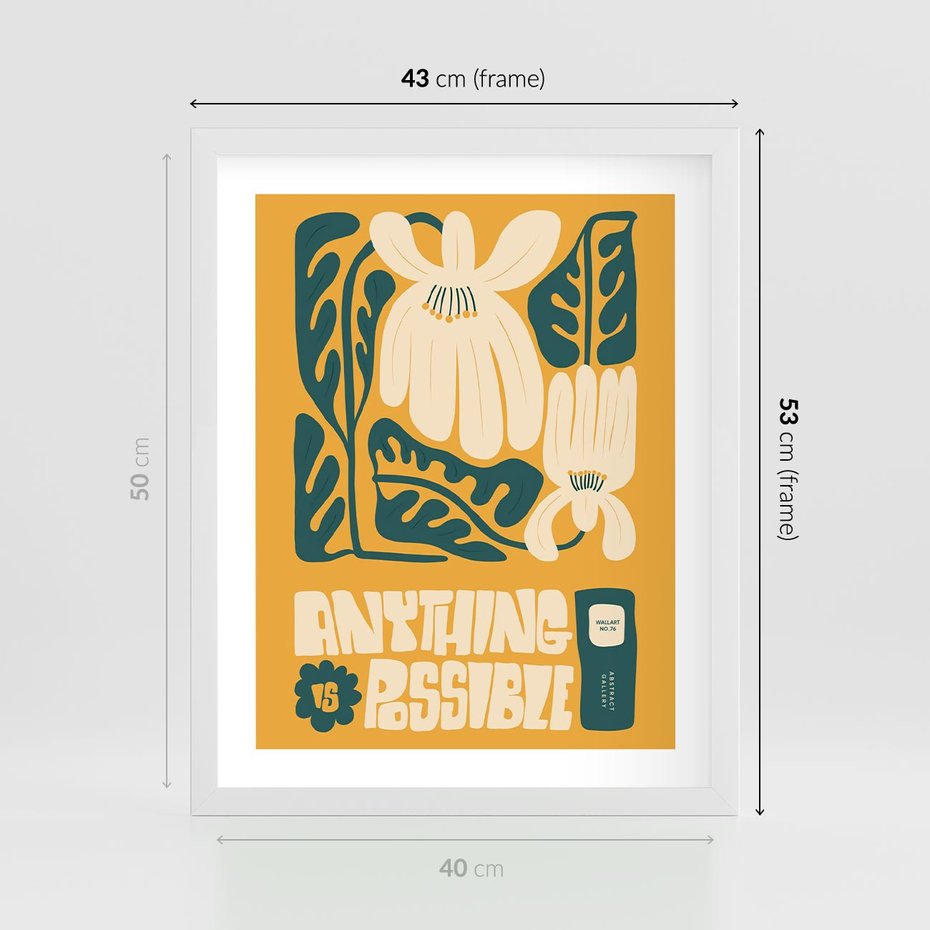 Plakat w ramie 40x50 - Impulsy Harmonii - kwiaty, nowoczesny plakat - rama biała