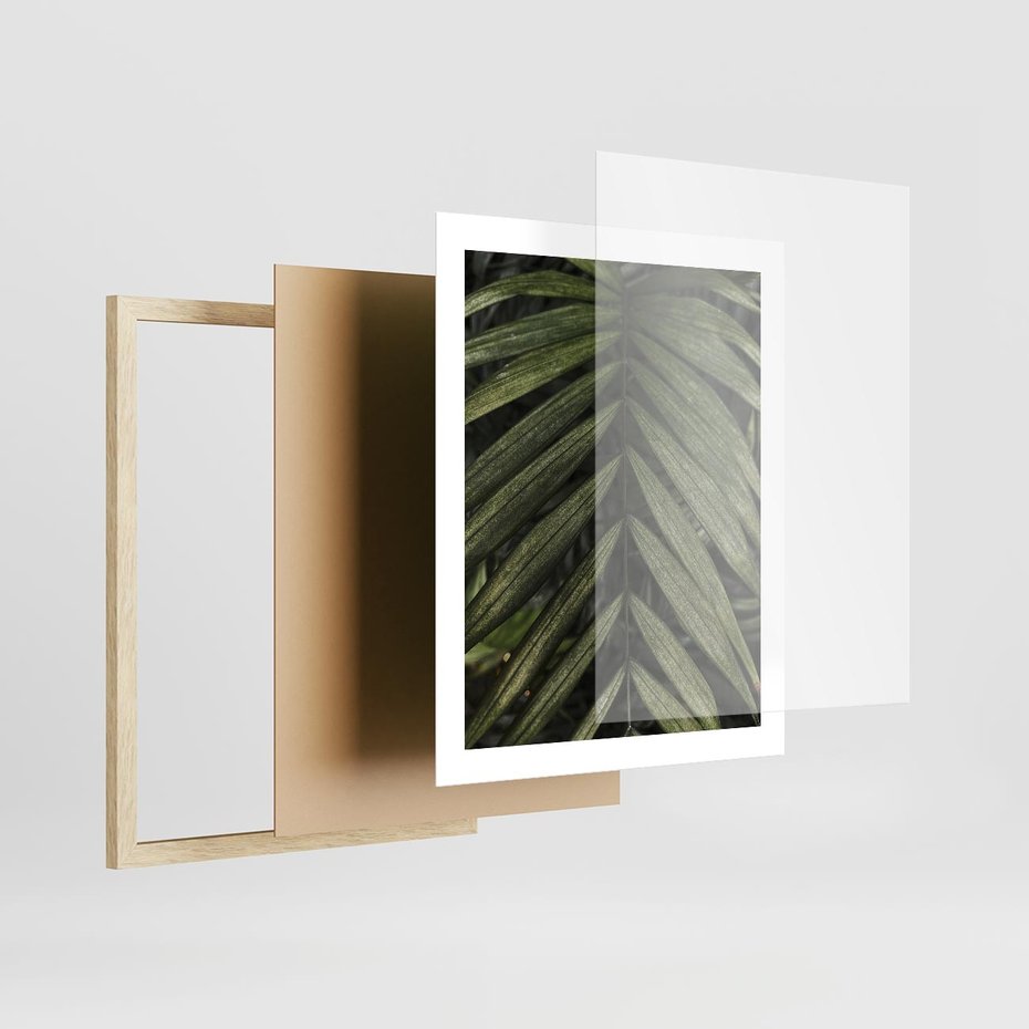 Plakat w ramie 40x50 - W Liściach Ukryte - zdjęcie, fotografia - rama drewno