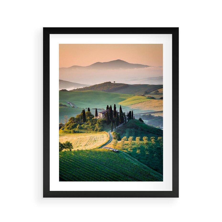 Plakat w ramie 40x50 - Perspektywa malowniczego widoku - widok, perspektywa - rama czarna