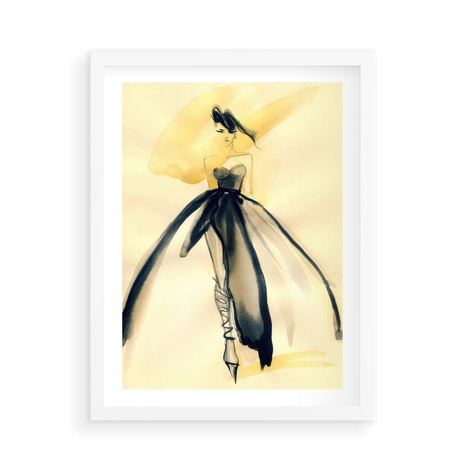 Plakat w ramie 50x70 - Ekspresja Wyrazu - abstrakcja, kobieta - rama biała