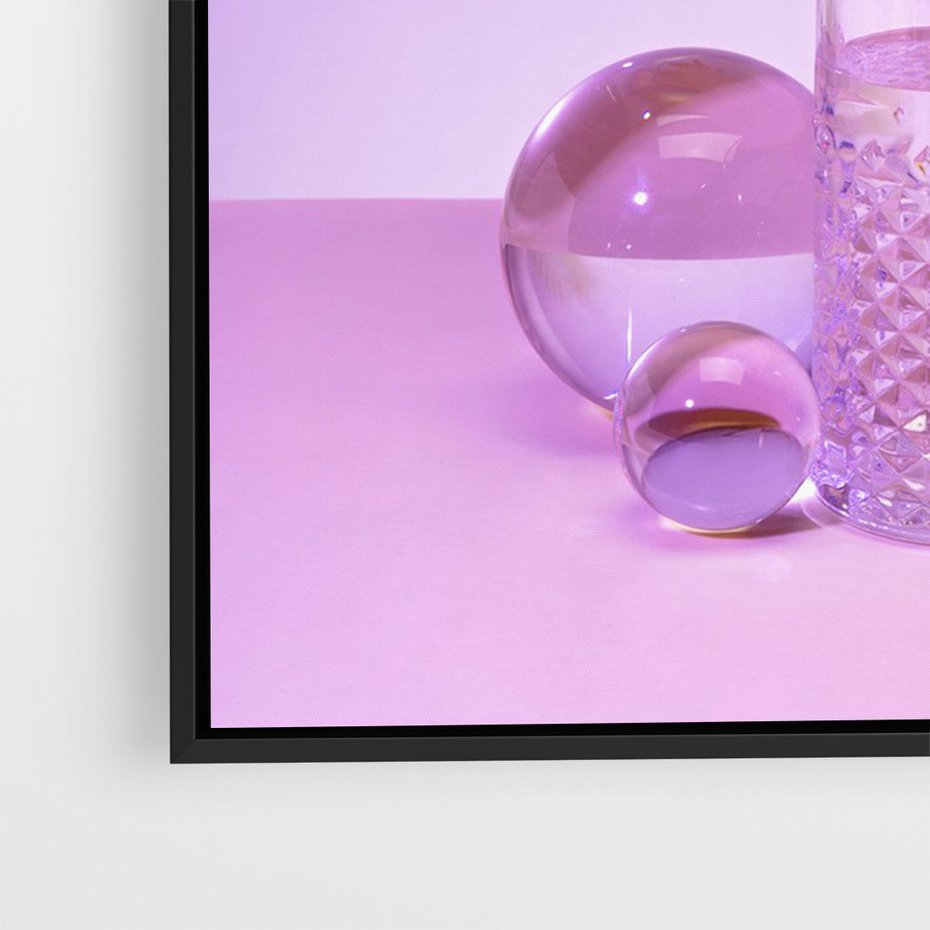 Obraz w ramie 70x100 - Minimalizm i Urok Natury - liście, pastele - rama czarna