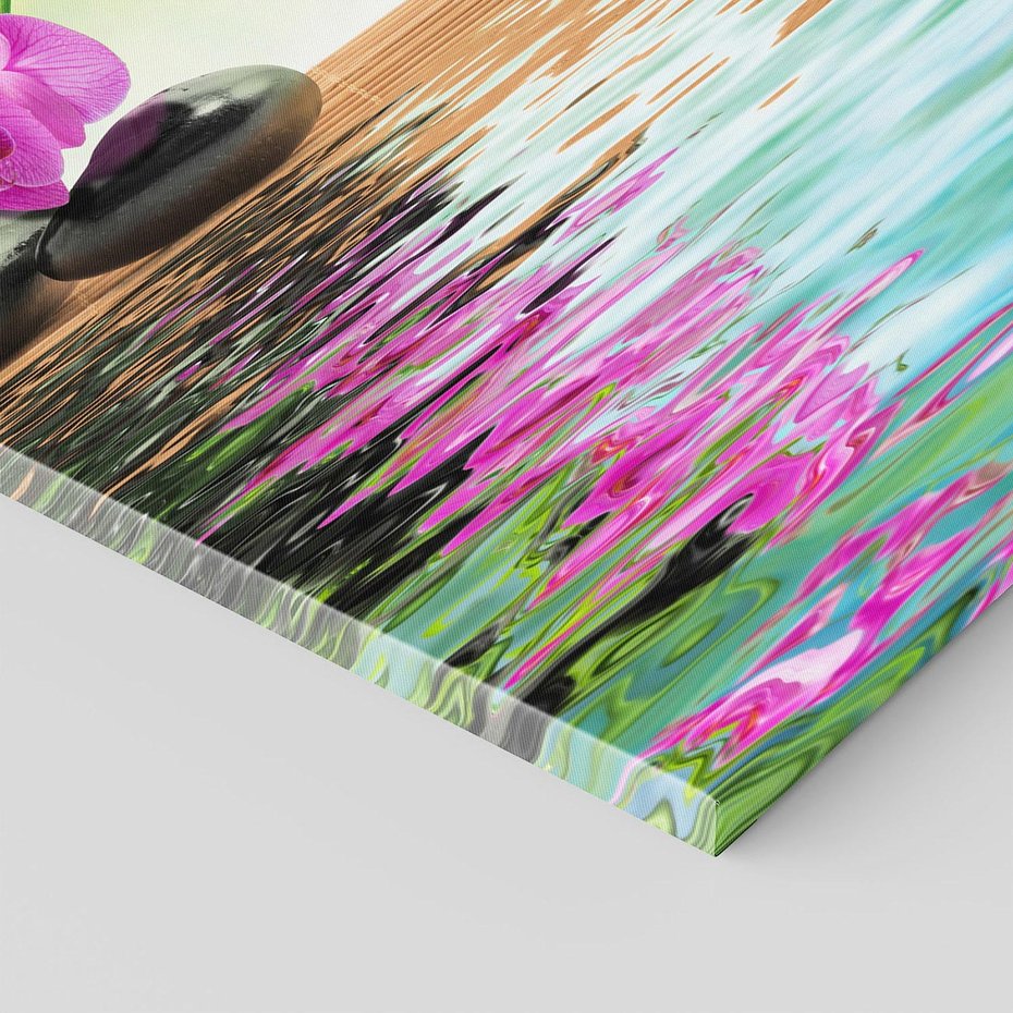 Obraz na płótnie 80x120 - Oaza Storczyka i Wody - spa, storczyk