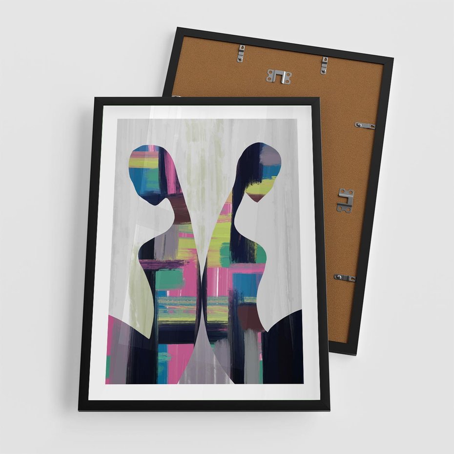 Plakat w ramie 50x70 - Nowa Era - abstrakcyjny plakat, nowoczesna sztuka - rama czarna