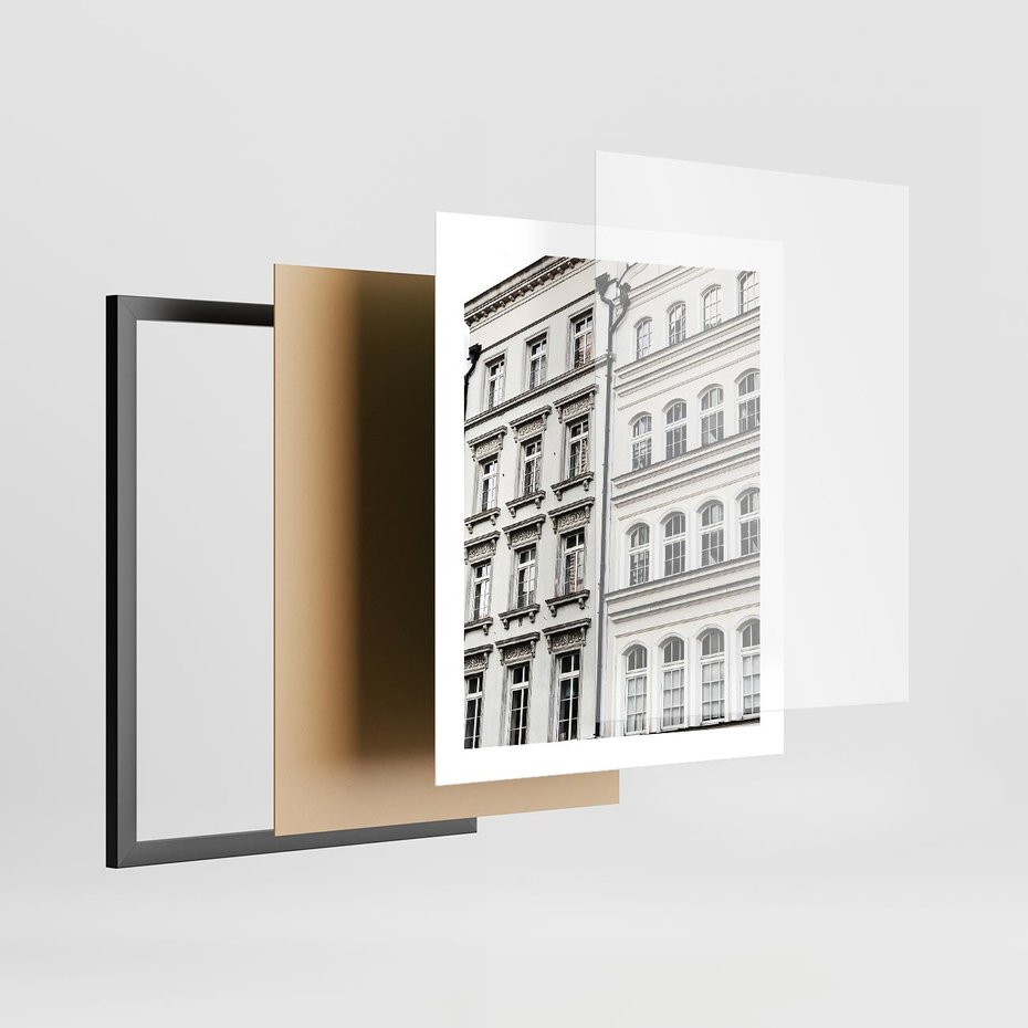 Plakat w ramie 40x50 - Urok Starej Kamienicy - budynki, miasto - rama czarna