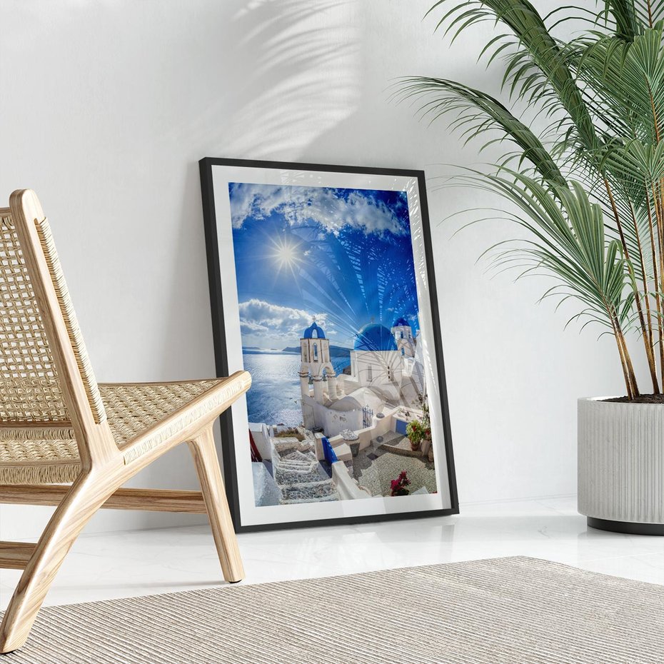 Plakat bez ramy 40x50 - Uroki Santorini we Włoszech - Santorini, Włochy