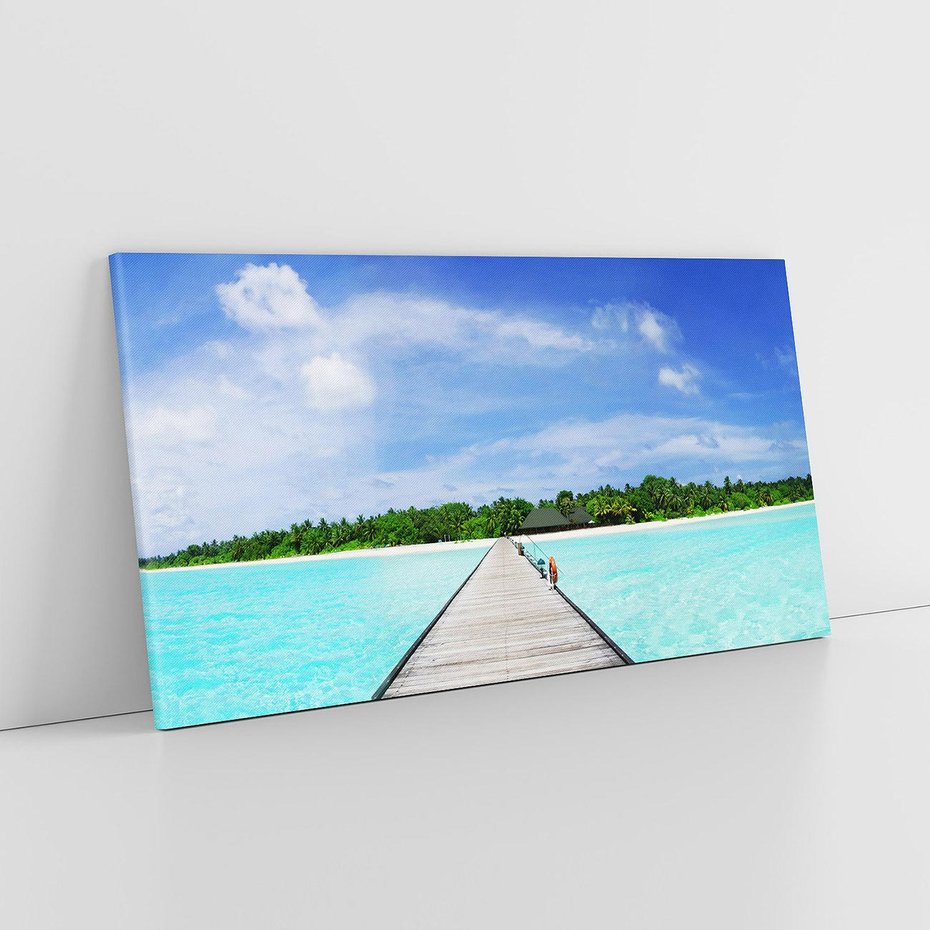 Obraz na płótnie 120x60 - Idylliczne molo na wyspie - plaża, molo