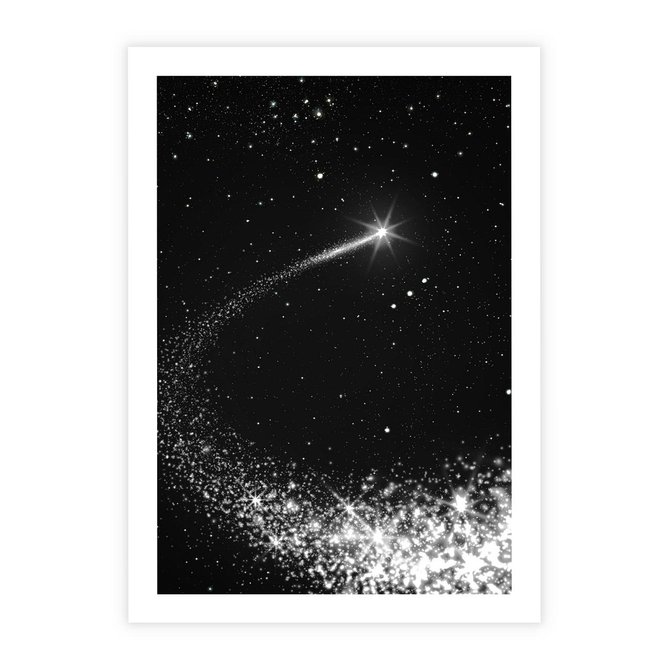 Plakat bez ramy 21x30 - Kometa wśród gwiazd - kometa, gwiazdy