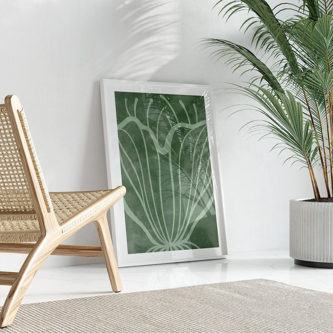 Plakat bez ramy 40x50 - Zieleń Kształtująca Spokój - zielony plakat, roślinne inspiracje